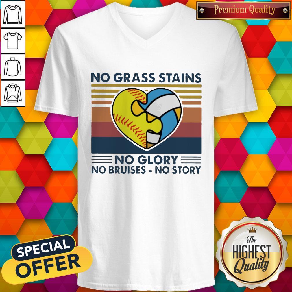 Heart No Grass Stains No Glory No Bruises No Story Vintage Shirt - Image 4