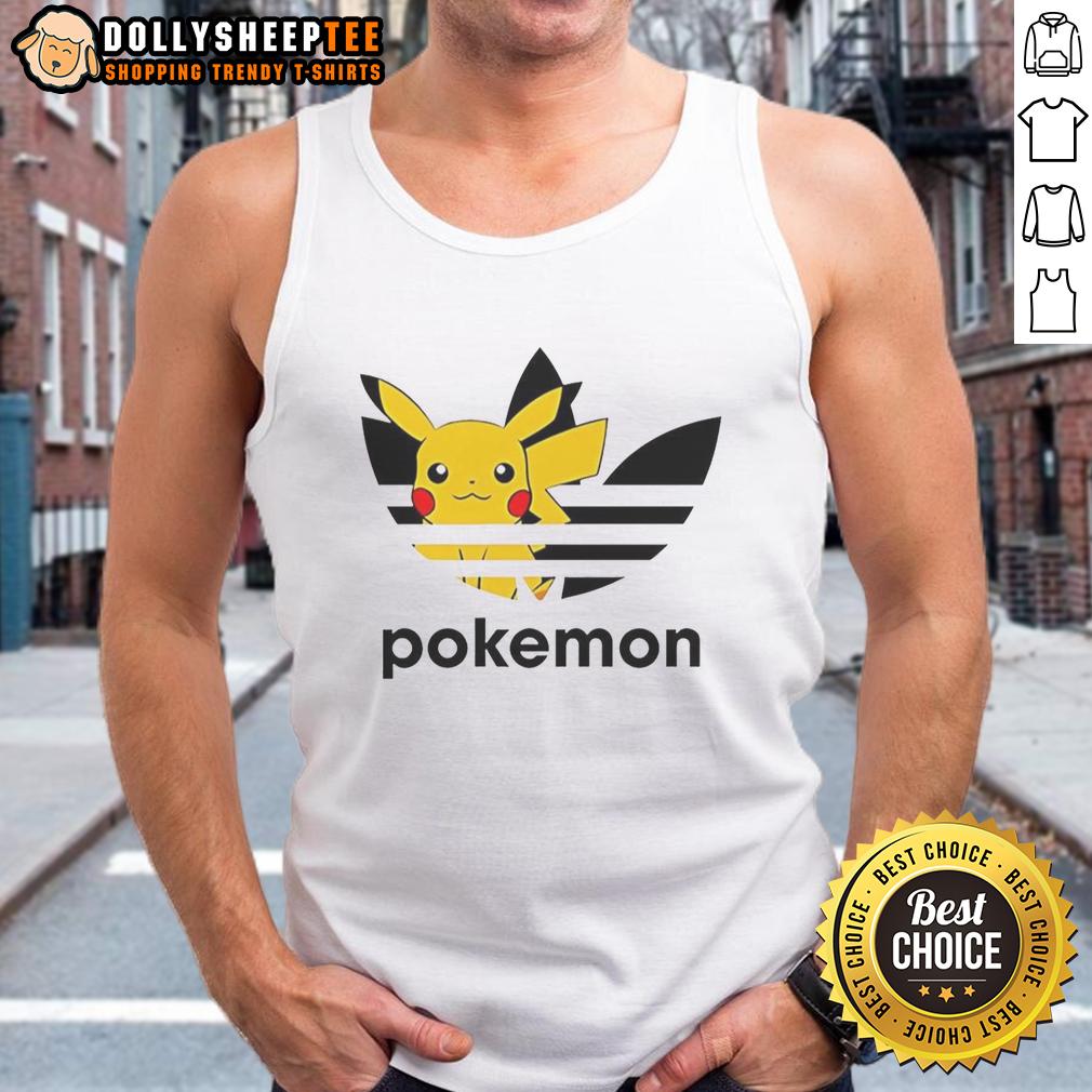 Top Pokemon Anniversary Pikachu Trefoil Parody Logo T-Shirt - Image 4