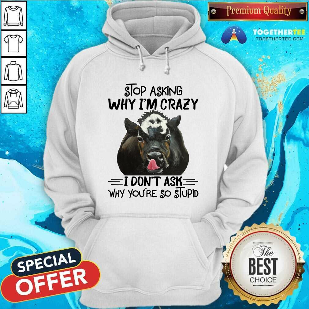 Stop Asking Why I Am Crazy Why You Are So Stupid Cow Shirt - Image 5