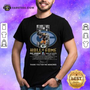 Premium Green Bay Packers 5 Paul Hornung 1935 2020 Hall Of Fame Thank You For The Memories Signature Shirt