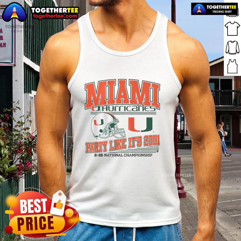 Official Miami Football CFP Party Like It's 2001 T-Shirt - Image 4