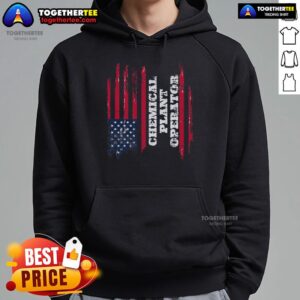 Alternative view of Original Distressed American Flag Chemical Plant Operator T-Shirt