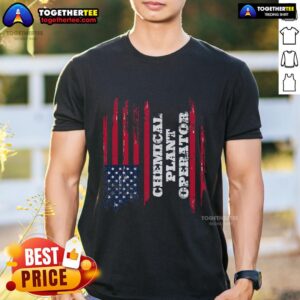 Original Distressed American Flag Chemical Plant Operator T-Shirt