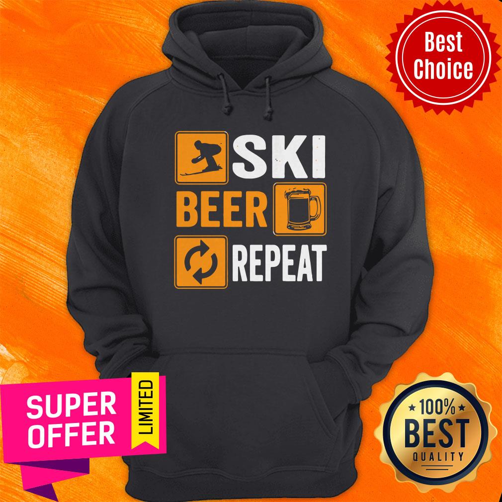 Top Ski Beer Repeat Downhill Skiing Snowboarding Shirt - Image 3