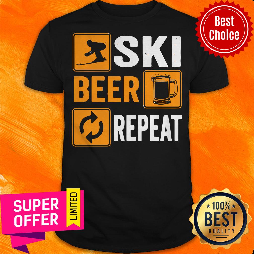 Top Ski Beer Repeat Downhill Skiing Snowboarding Shirt