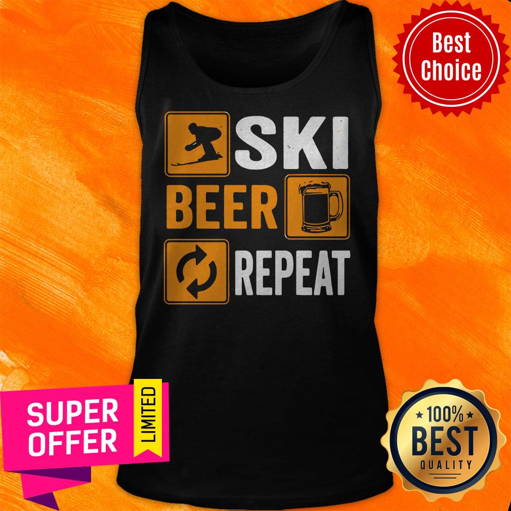 Top Ski Beer Repeat Downhill Skiing Snowboarding Shirt - Image 5