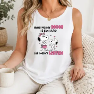 Alternative view of Awesome Snoopy And Belle Funny Raising My Mom Is So Hard She Doesnt Listen Shirt