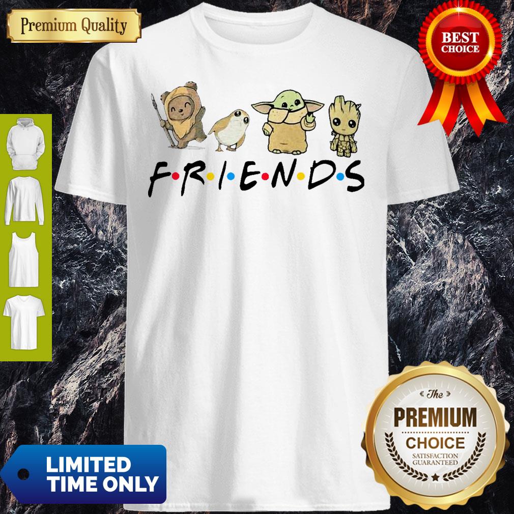 Pretty Pooh Penguin Baby Yoda Baby Groot Friends TV Show Shirt