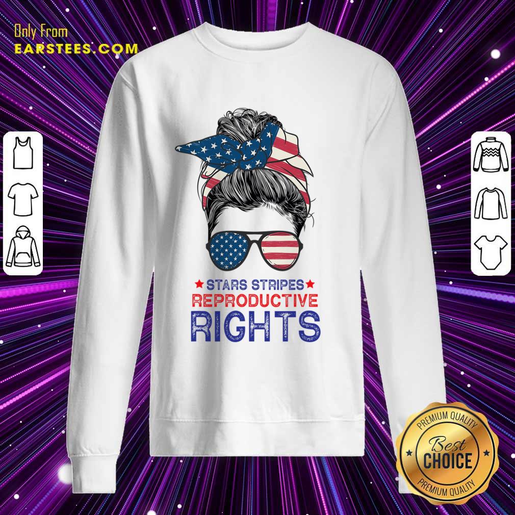 Stars Stripes And Reproductive Rights Messy Bun Shirt - Image 4