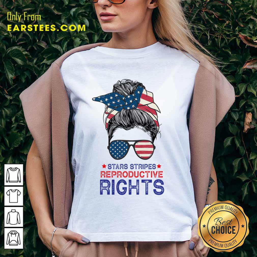 Stars Stripes And Reproductive Rights Messy Bun Shirt - Image 2