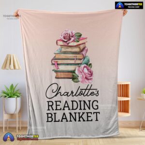 Official Pretty Vintage Book Reading Blanket Fleece Customized Blanket