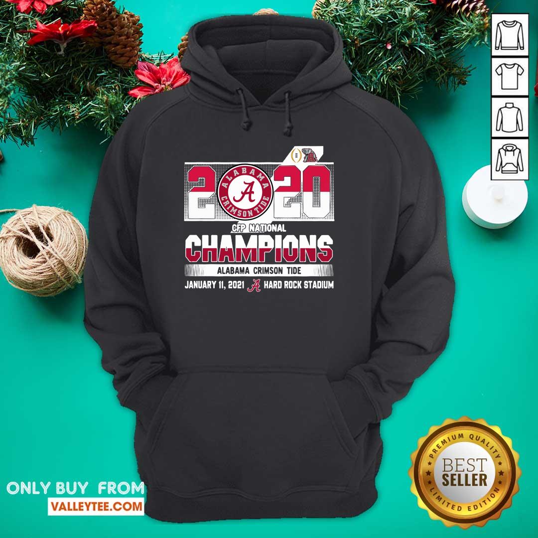 Great 2020 Cfp National Champions Alabama Crimson Tide January 11 2021 Hard Rock Stadium Shirt - Image 2