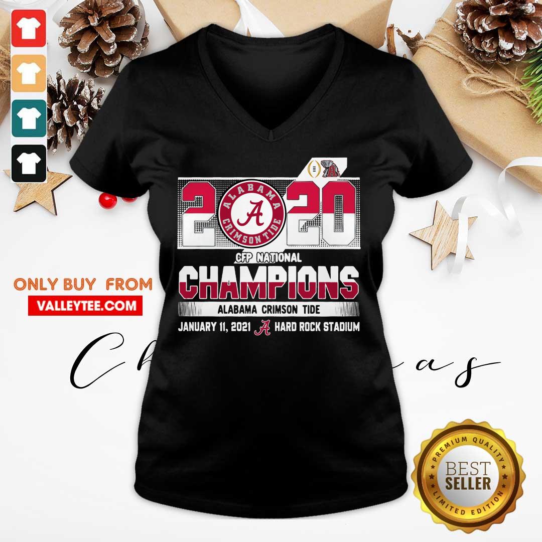 Great 2020 Cfp National Champions Alabama Crimson Tide January 11 2021 Hard Rock Stadium Shirt - Image 4