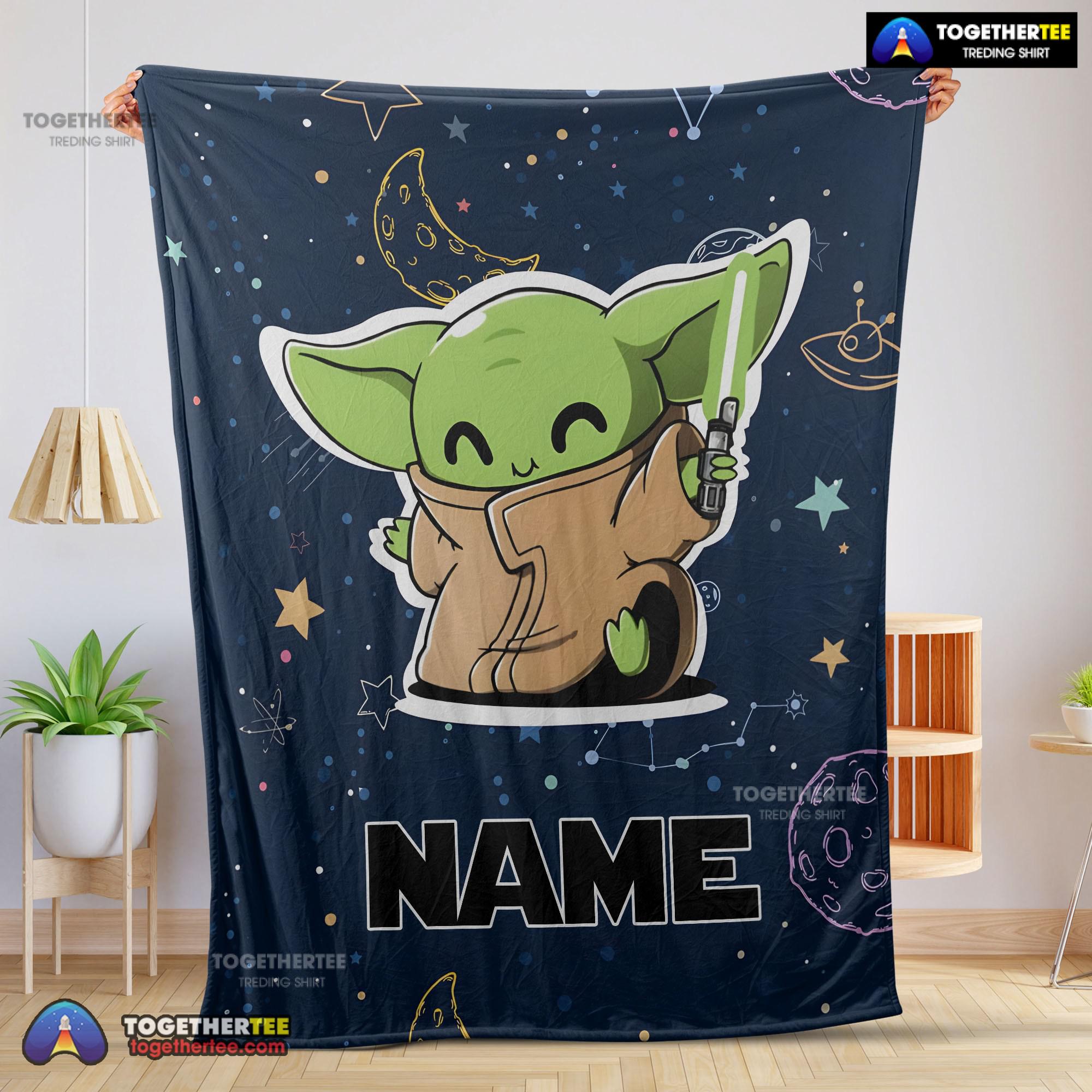 Official Star Wars Baby Yoda Astronomy Blanket Fleece Customized Blanket