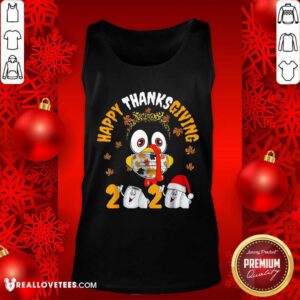 Alternative view of Cute Happy Thanksgiving 2020 Toilet Paper Turkey Face Mask Quarantine Shirt