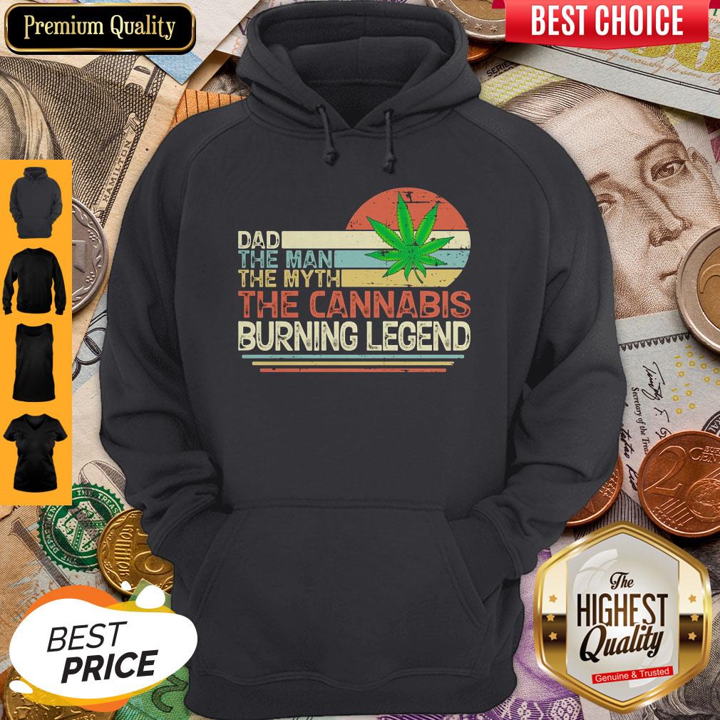 Dad The Man The Myth The Cannabis Burning Legend Weed Vintage Shirt - Image 3