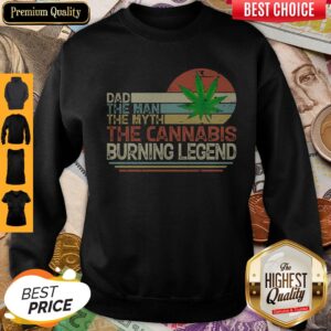 Alternative view of Dad The Man The Myth The Cannabis Burning Legend Weed Vintage Shirt