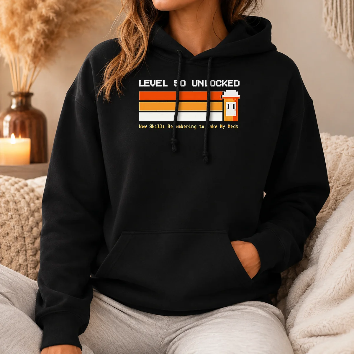Original Level 50 Unlocked New Skill Remembering To Take My Meds Shirt - Image 5