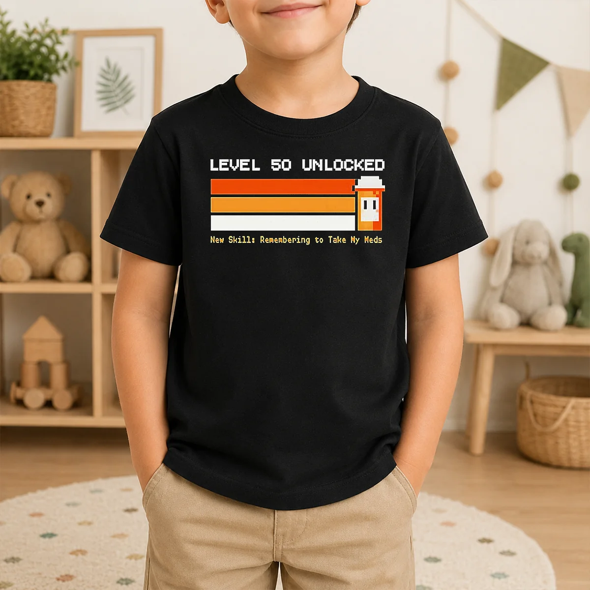 Original Level 50 Unlocked New Skill Remembering To Take My Meds Shirt - Image 9