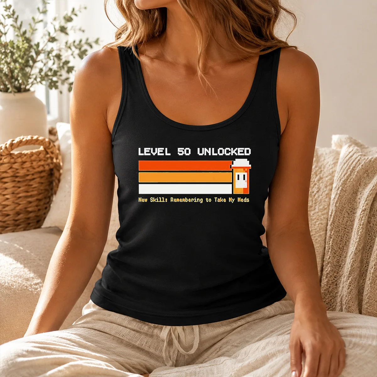 Original Level 50 Unlocked New Skill Remembering To Take My Meds Shirt - Image 3