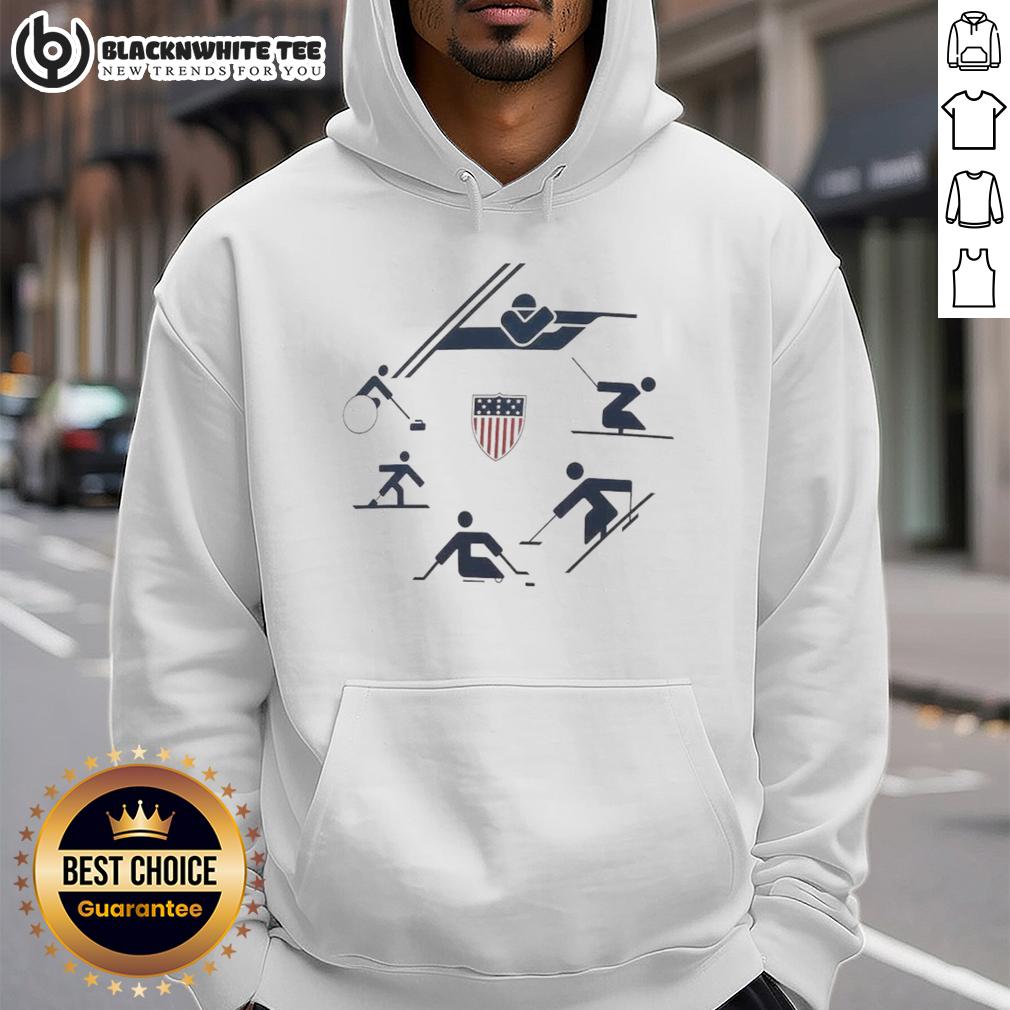 Awesome U.S. Paralympics 2026 Winter Paralympics Picto Circle T-Shirt - Image 2