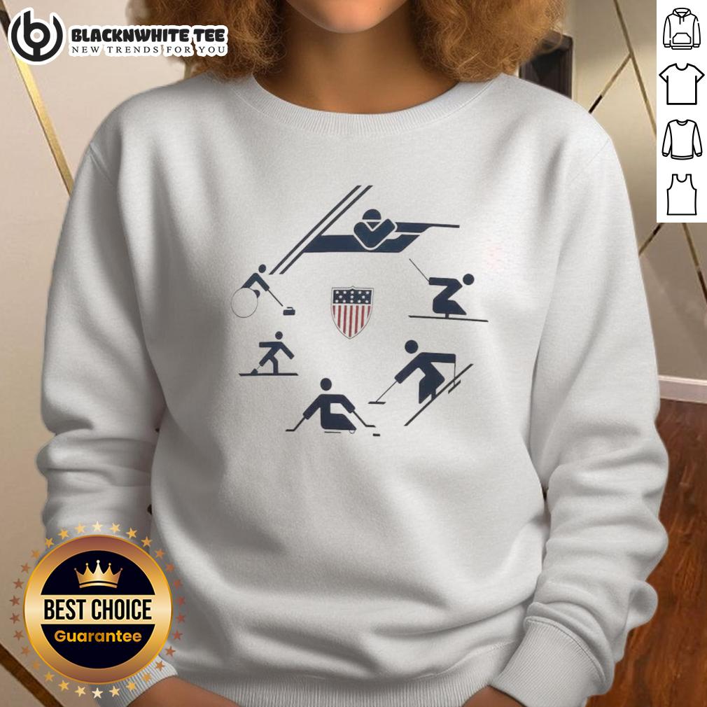 Awesome U.S. Paralympics 2026 Winter Paralympics Picto Circle T-Shirt - Image 5