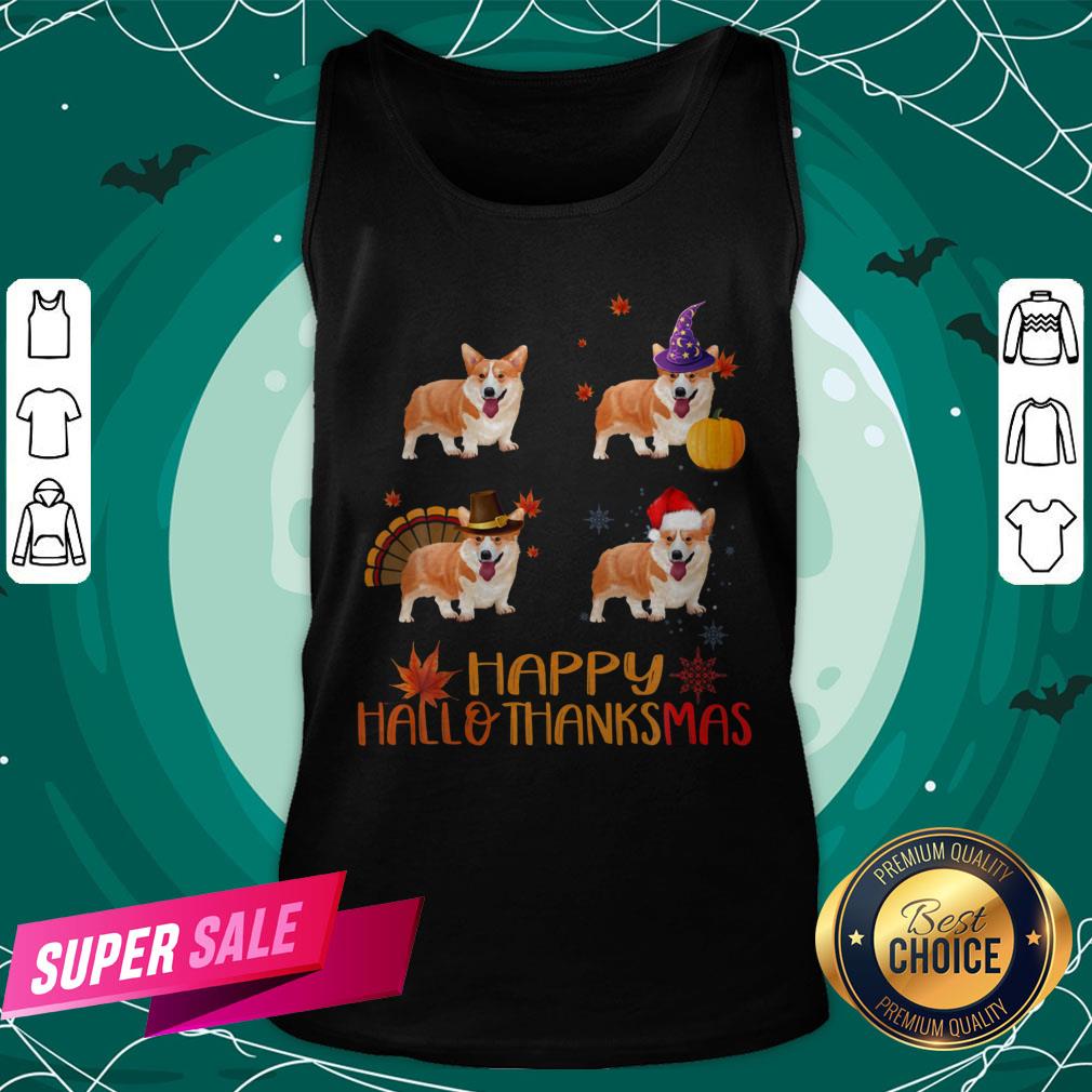 Awesome Corgi Happy Hallothanksmas Shirt - Image 3