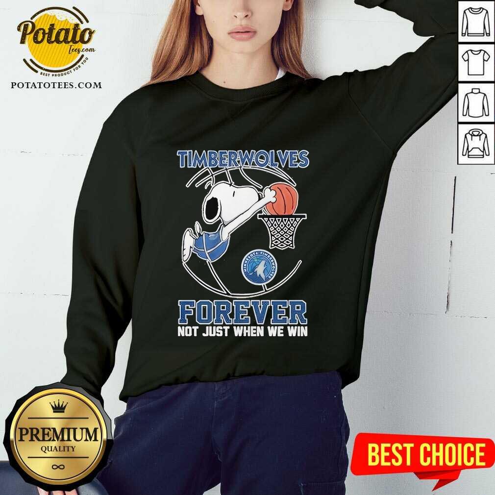Minnesota Timberwolves Snoopy Plays Basketball Forever Not Just When We Win T-Shirt - Image 4
