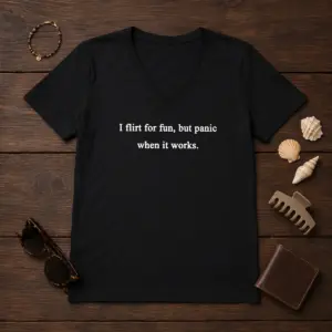Alternative view of Good I Flirt For Fun But Panic When It Works Shirt