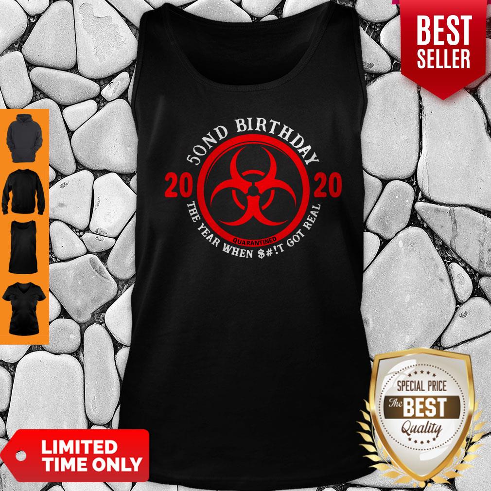 Top Biological Hazard 50th Birthday 2020 Quarantined Coronavirus Shirt - Image 2