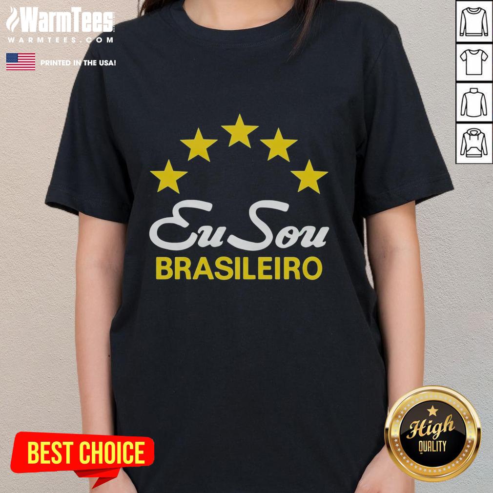Official Eu Sou Brasileiro Brazil Five Stars T-Shirt - Image 3