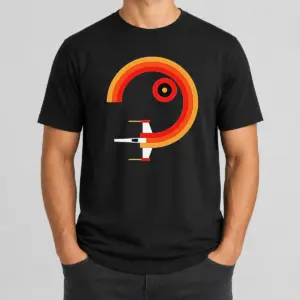 Official Awesome Star Wars X Wing Retro Sunset Spiral Circle Shirt
