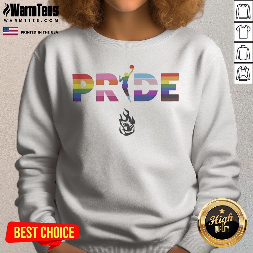 Official Portland Fire 2026 WNBA Pride LGBT Pattern Flag Shirt - Image 4