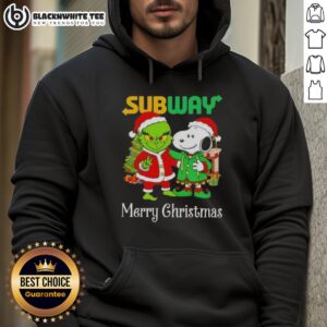 Alternative view of Awesome Subway X Grinch And Snoopy Merry Christmas T-Shirt