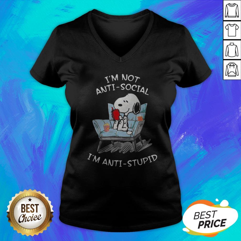Nice Snoopy I’m Not Anti Social I’m Anti Stupid Shirt - Image 4