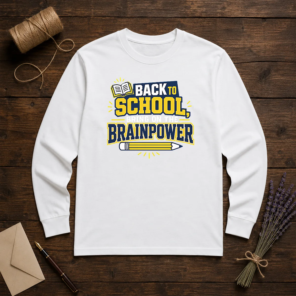Good Back To School Brainpower Typography Shirt - Image 5