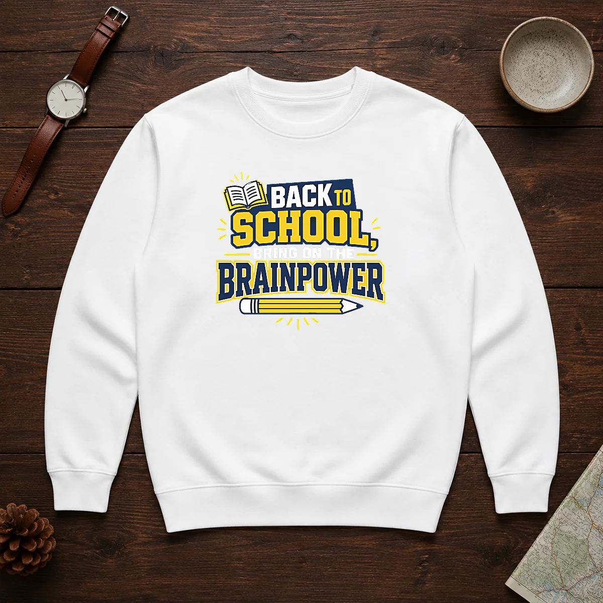 Good Back To School Brainpower Typography Shirt - Image 7