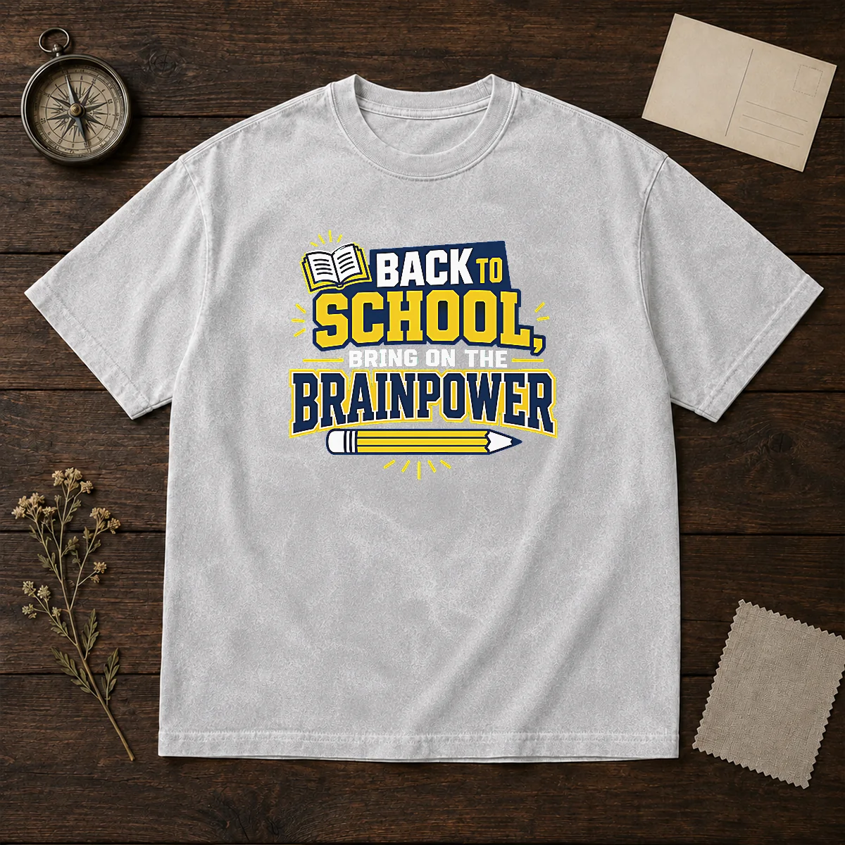 Good Back To School Brainpower Typography Shirt - Image 8