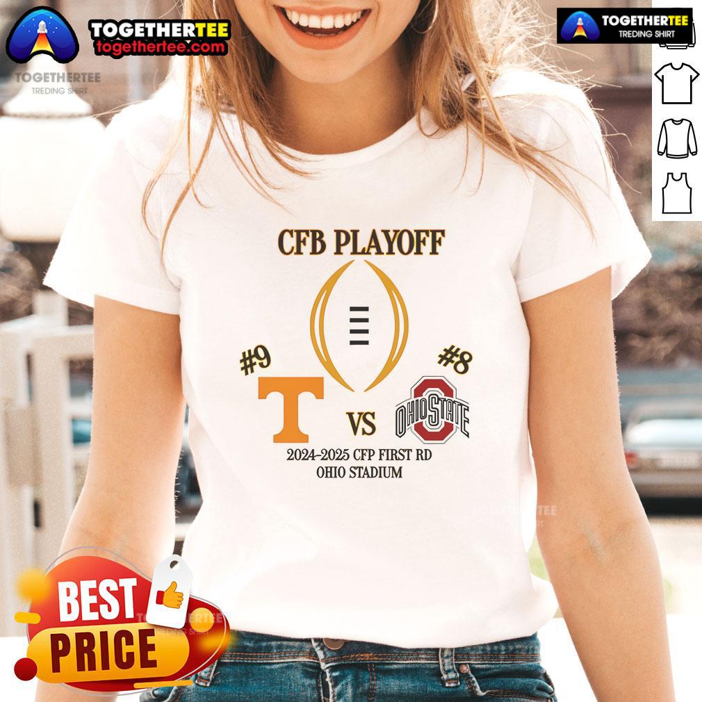 Nice Ohio State Vs Tennessee Football 2024 2025 CFP Playoff First Round T-Shirt - Image 3