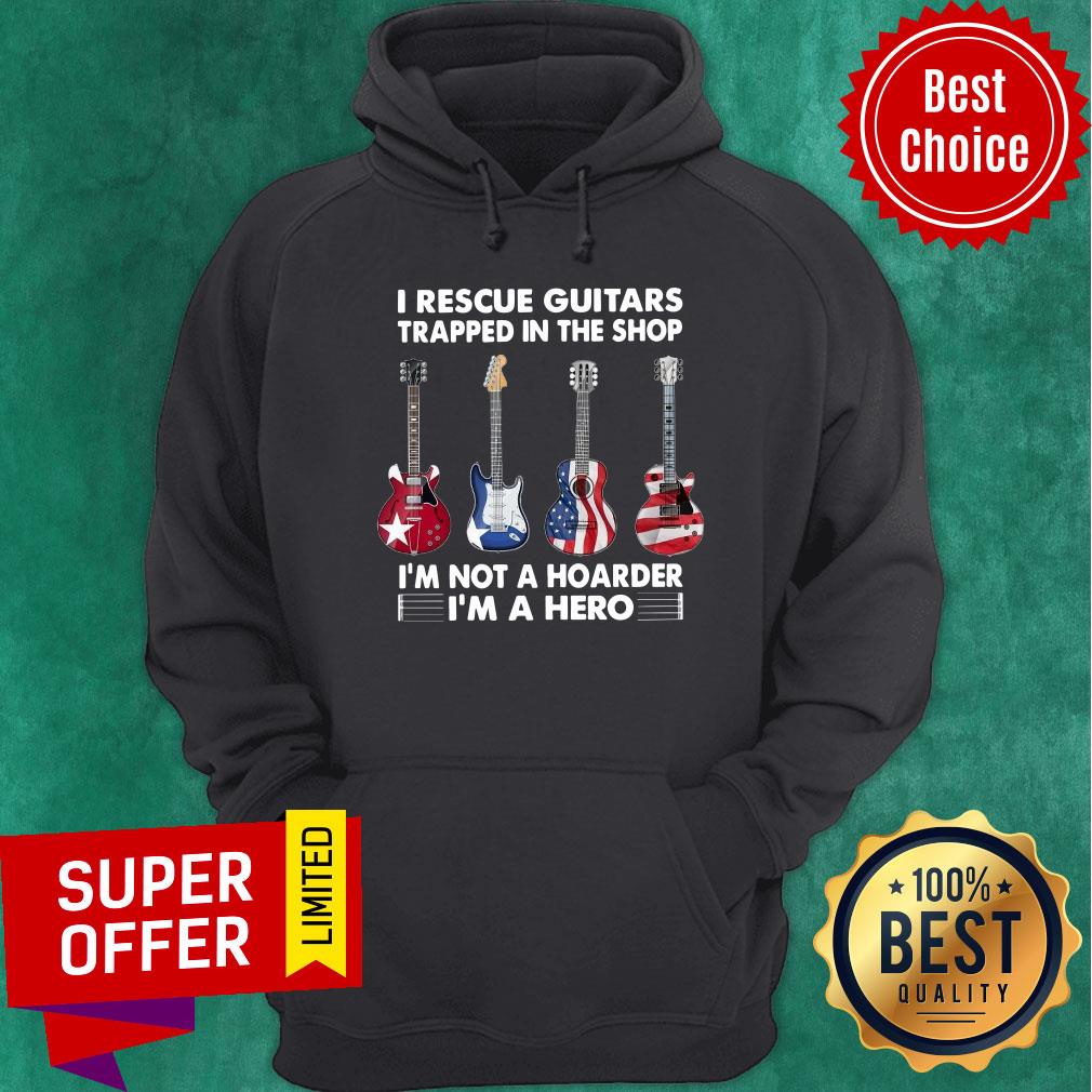 I Rescue Guitars Trapped In The Shop I'm A Hero Shirt - Image 5