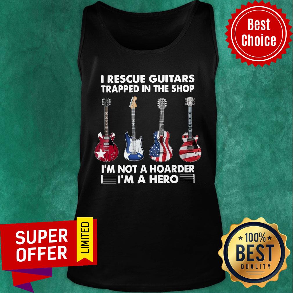 I Rescue Guitars Trapped In The Shop I'm A Hero Shirt - Image 3