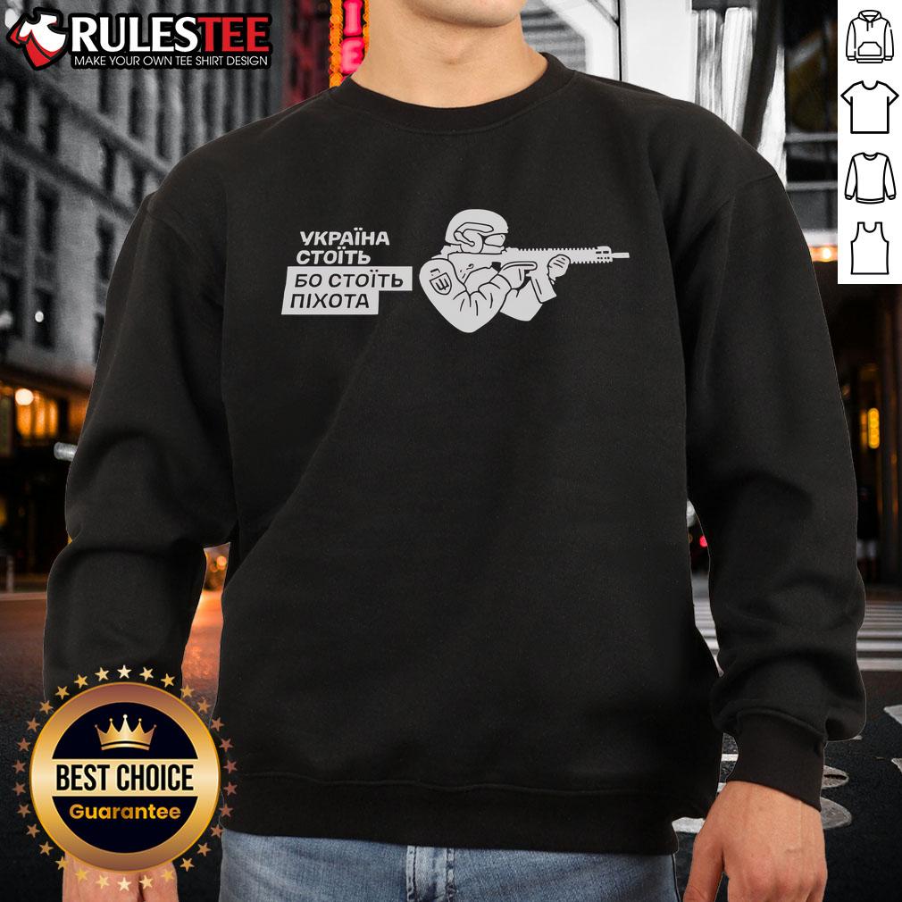 Awesome Ukraine Stands Because The Infantry Stands T-Shirt - Image 5