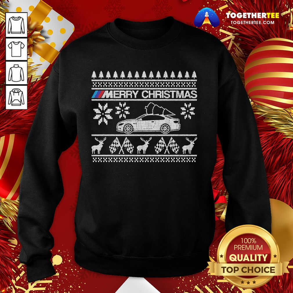 Great Car BMW M Merry Ugly Christmas Shirt - Image 4
