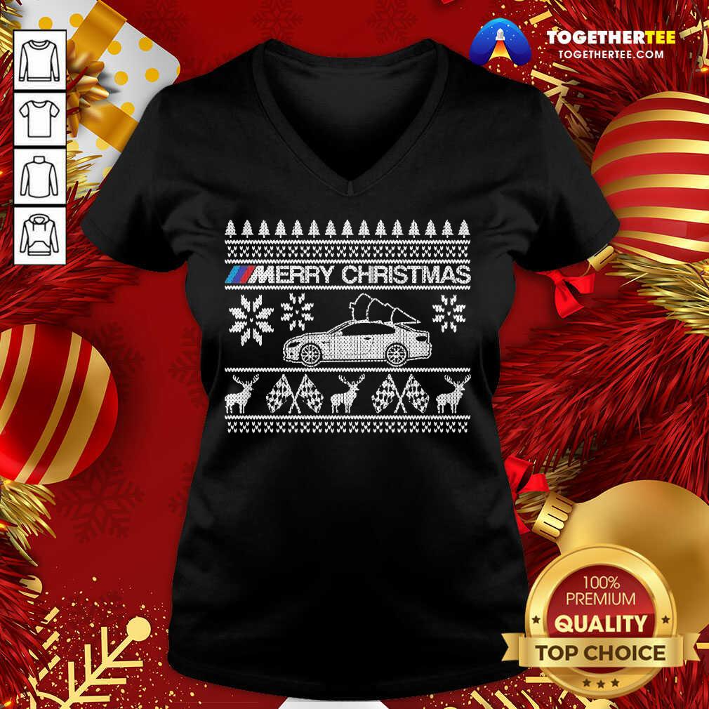 Great Car BMW M Merry Ugly Christmas Shirt - Image 2