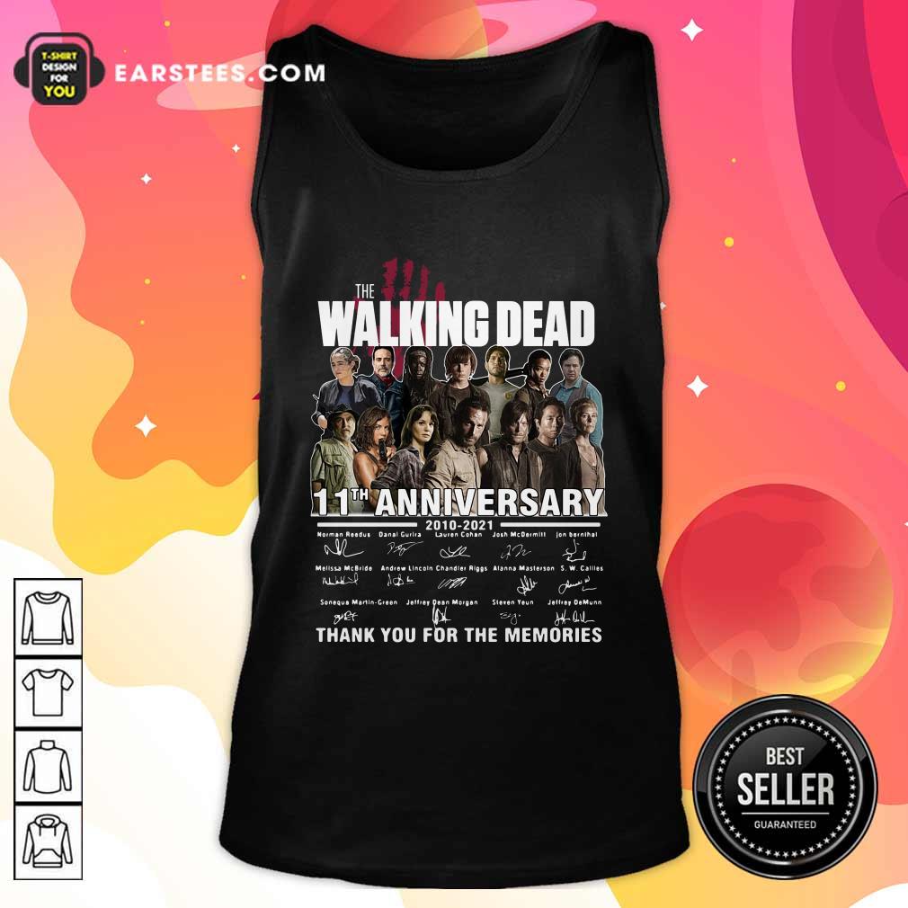 Original The Walking Dead 11th Anniversary 2010 2021 Thank You For The Memories Signatures Shirt - Image 4