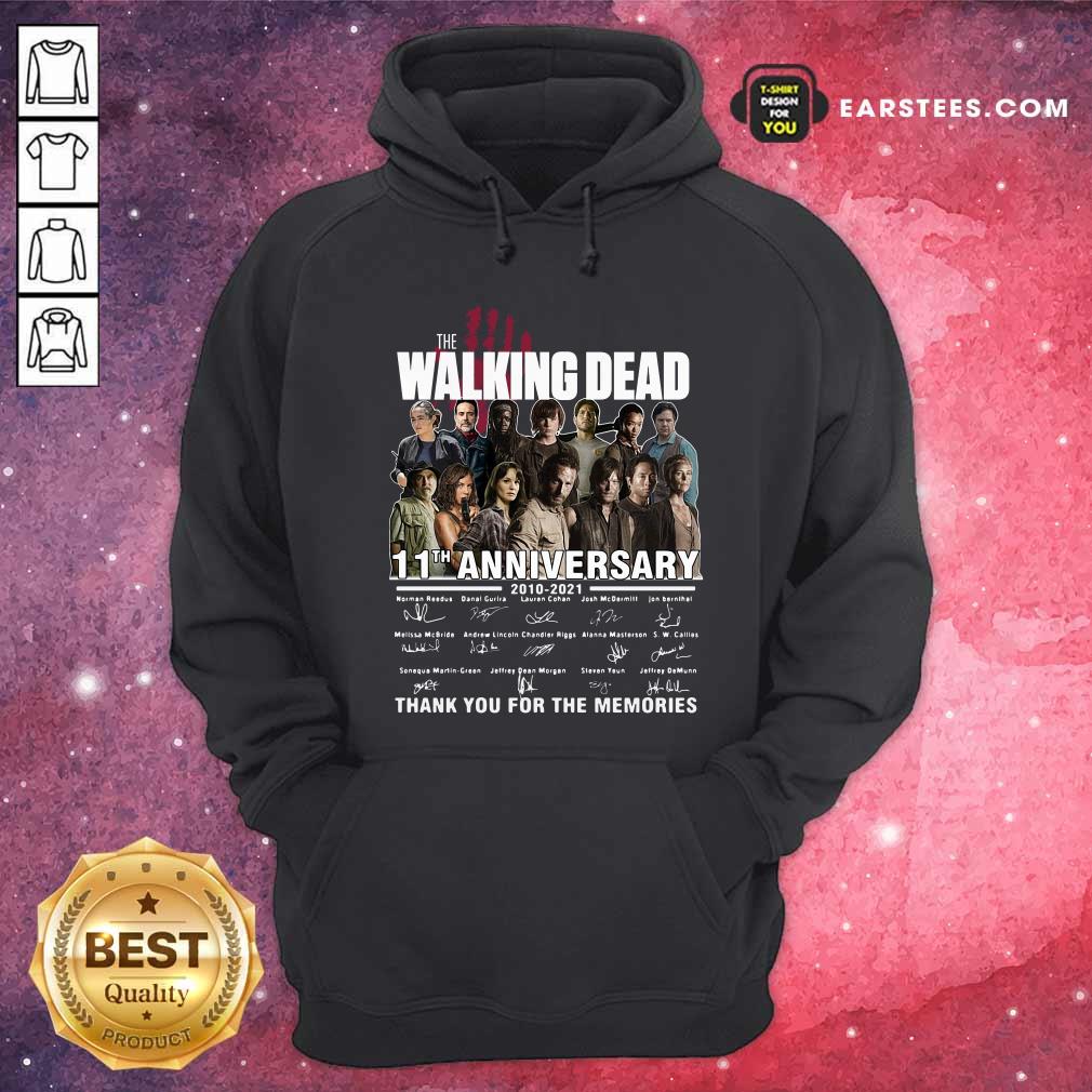 Original The Walking Dead 11th Anniversary 2010 2021 Thank You For The Memories Signatures Shirt - Image 2