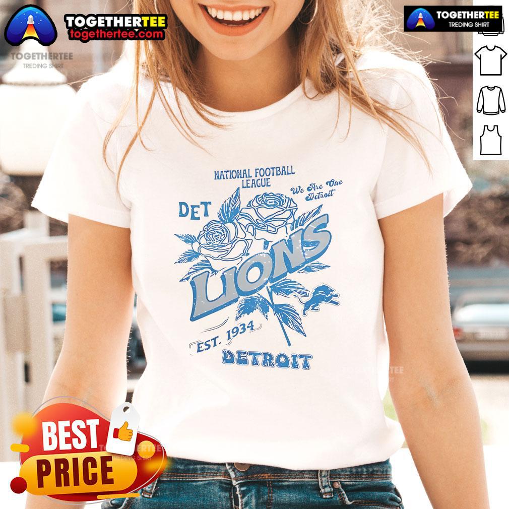 Original Detroit Lions Rose National Football League Est 1934 T-Shirt - Image 3