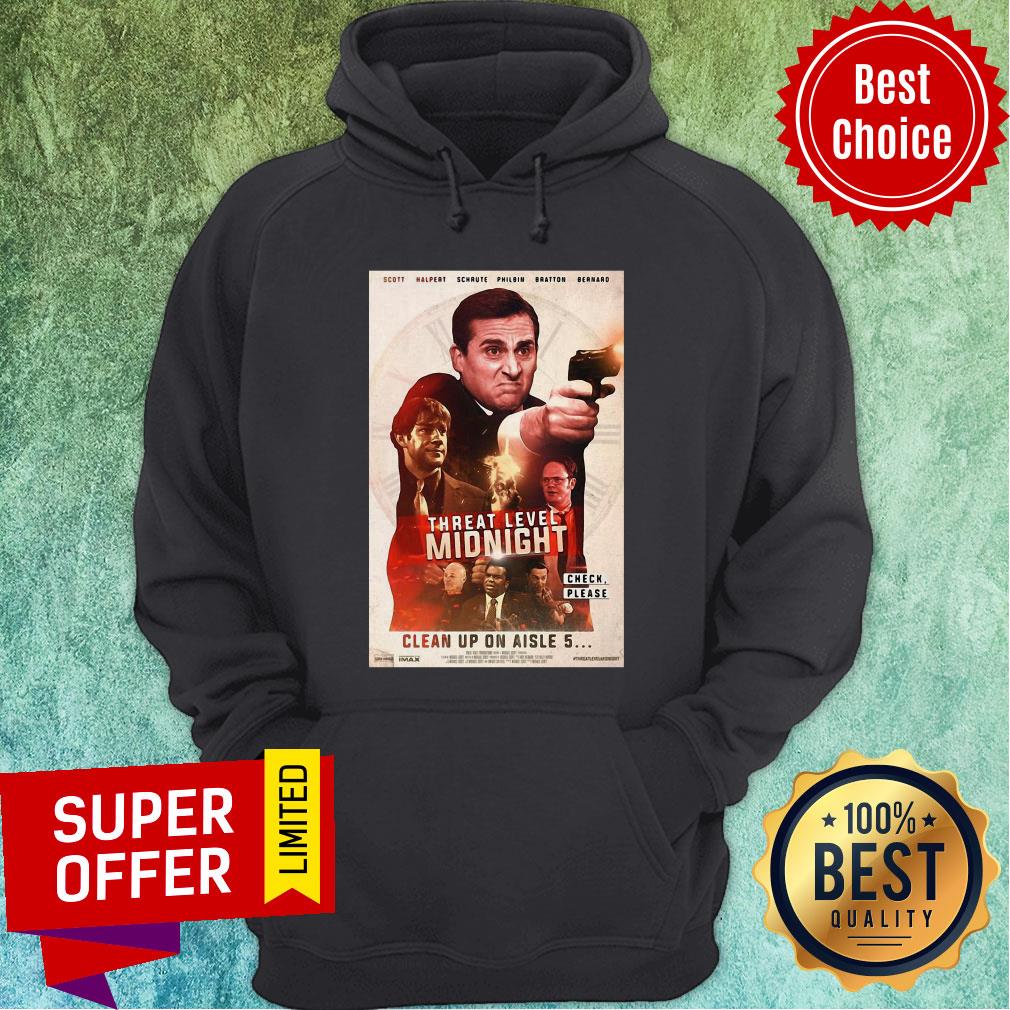 Funny Threat Level Midnight Check Please Clean Up On Aisle 5 Shirt - Image 2