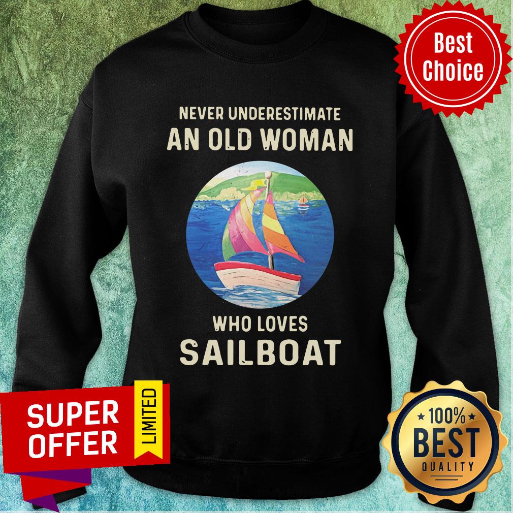 Never Underestimate An Old Woman Who Loves Sailboat Shirt - Image 5