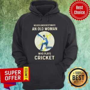 Alternative view of Never Underestimate An Old Woman Who Plays Cricket Shirt